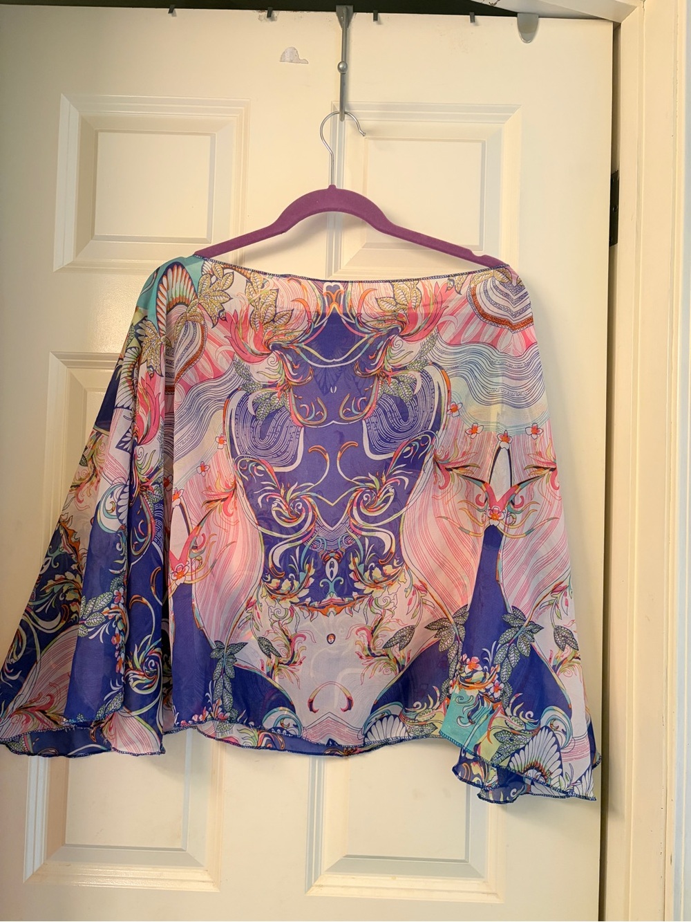 NWOT Sheer Floral Boho Topper Top